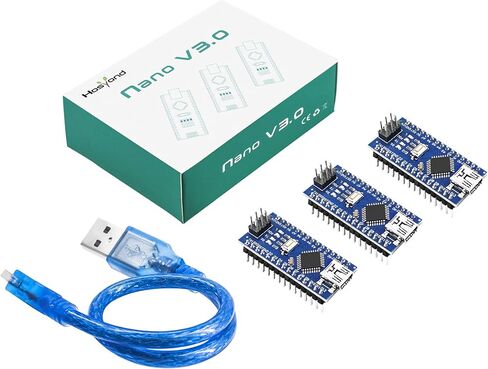 لوحة نانو V3.0 ATmega328P/CH340 5V 16M وحدة تحكم صغيرة متوافقة مع Arduino Nano (مع الكابلات) in Kuwait