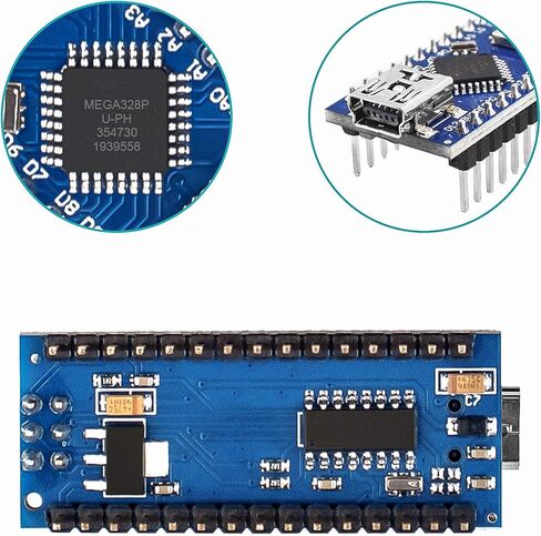 لوحة نانو V3.0 ATmega328P/CH340 5V 16M وحدة تحكم صغيرة متوافقة مع Arduino Nano (مع الكابلات) in Kuwait