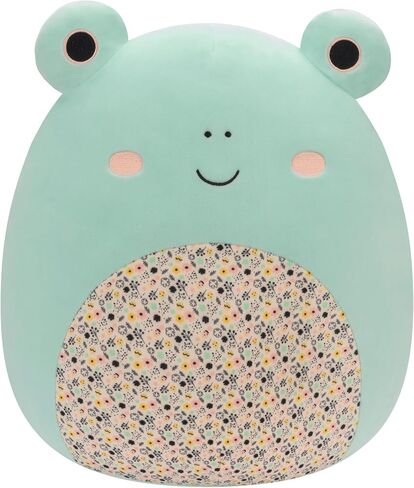 ضفدع فريتز الأخضر الأصلي مقاس 35.56 سم من Squishmallow مع بطن مطبوع عليه عيد الفصح - قطيفة كبيرة رسمية من Jazwares in Saudi Arabia