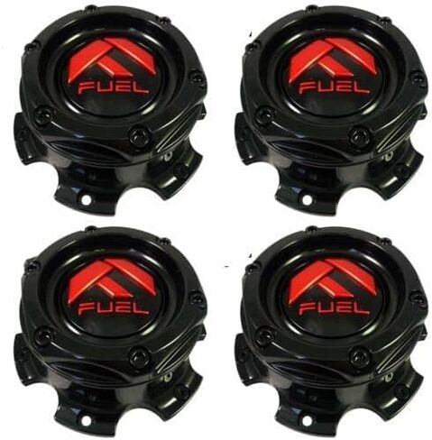 for Fuel Wheels Gloss Black Center Cap # 1004-27GB / 1004-26 New 6 Lug Forge Label Rouge 4PCS in Saudi Arabia