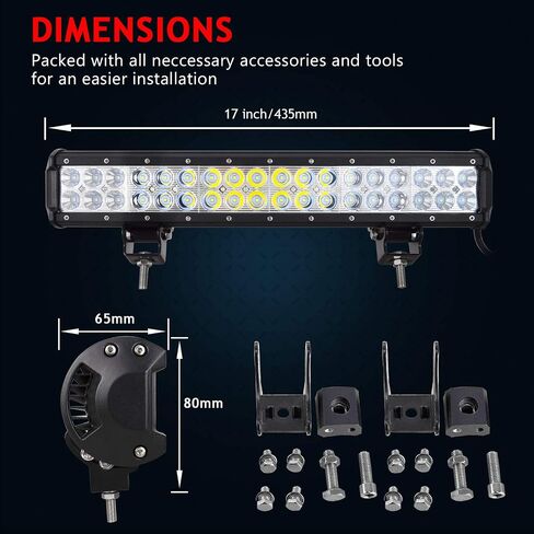 Willpower 12 inch 72W Spot Flood Combo LED Work Light Bar for Truck Car ATV SUV 4X4 Jeep Truck Driving Lamp (72W,Combo) in Saudi Arabia