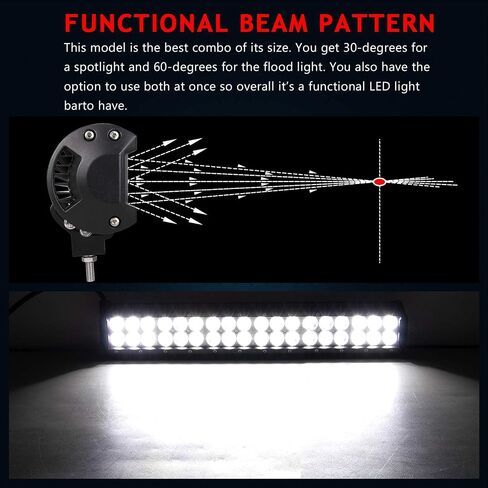 Willpower 12 inch 72W Spot Flood Combo LED Work Light Bar for Truck Car ATV SUV 4X4 Jeep Truck Driving Lamp (72W,Combo) in Saudi Arabia