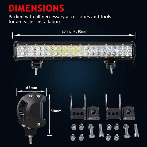 Willpower 12 inch 72W Spot Flood Combo LED Work Light Bar for Truck Car ATV SUV 4X4 Jeep Truck Driving Lamp (72W,Combo) in Saudi Arabia