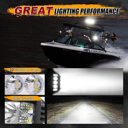 AutoFeel LED Pod Lights 2PCS 5 Inch 6000LM Side Shooter LED Light Bar Single Row Spot Flood Combo Beam Off Road Driving Fog Lights for Truck ATV UTV SUV Pickup Boat in Saudi Arabia
