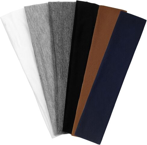 Headbands for Women Cloth Fashion Fabric Stretchy Thick Headbands for Women Cute Soft Hair Bands for Women' s Hair Headbands for Yoga Sports Running Black White in Saudi Arabia