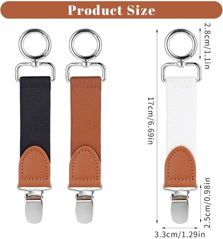 Hat Clip for Travel, 3 Pcs Elastic Hat Clip Hands-Free Bag Accessory PU Multifunctional Travel Accessories for Women in Saudi Arabia