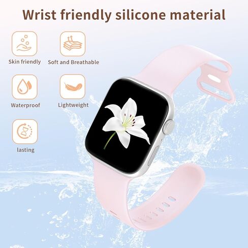 Band Compatible With Apple Watch 38mm 40mm 41mm 42mm 44mm 45mm 49mm S/M L/M, Replacement Soft Silicone Sport Strap for IWatch Series Ultra 9/8/7/6/5/4/3/2/1 SE Women Men in Saudi Arabia