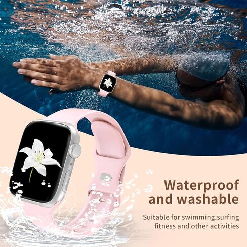 Band Compatible With Apple Watch 38mm 40mm 41mm 42mm 44mm 45mm 49mm S/M L/M, Replacement Soft Silicone Sport Strap for IWatch Series Ultra 9/8/7/6/5/4/3/2/1 SE Women Men in Saudi Arabia