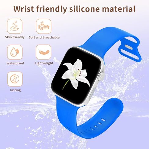 حزام متوافق مع ساعة Apple 38 مم 40 مم 41 مم 42 مم 44 مم 45 مم 49 مم S/M L/M، حزام رياضي من السيليكون الناعم البديل لسلسلة IWatch Series Ultra 9/8/7/6/5/4/3/2/1 SE للنساء والرجال in Kuwait
