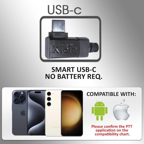 Klein Electronics - سماعة أذن CURL1-Wire Push to Talk (PTT) مع موصل USB-C - فوق الأذن للنظافة والراحة طوال اليوم - متوافقة مع iOS Apple/Android وتطبيقات PTT المختلفة (Curl-USBc-i) in Saudi Arabia