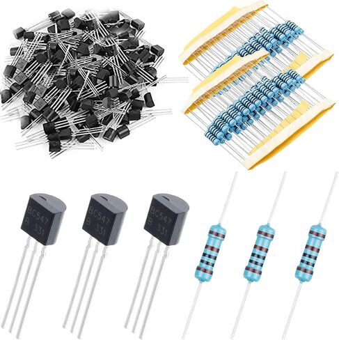 100 قطعة الترانزستور BC547 BC547B TO-92 NPN الترانزستور 50V 0.1A 100mA 625mW مع 100 قطعة 1K 1/2w أوم المقاوم للدائرة الإلكترونية in Saudi Arabia