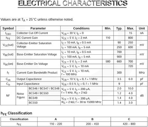 100 قطعة الترانزستور BC547 BC547B TO-92 NPN الترانزستور 50V 0.1A 100mA 625mW مع 100 قطعة 1K 1/2w أوم المقاوم للدائرة الإلكترونية in Saudi Arabia