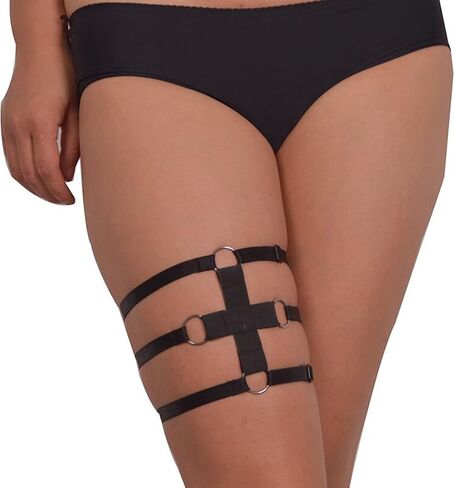 Adjustable Cross Thigh Belt, Leg Harness Garter Belt Rave Thigh Band Cosplay Costume Accessory Strap for Women in Saudi Arabia