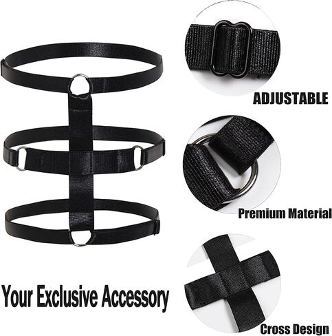 Adjustable Cross Thigh Belt, Leg Harness Garter Belt Rave Thigh Band Cosplay Costume Accessory Strap for Women in Saudi Arabia