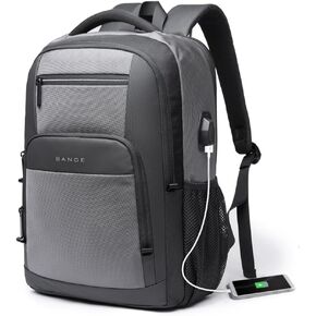 BANGE Travel Laptop Backpack with USB charge port can fit 15.6 Inch laptop for Men and Women (Black)