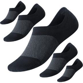 Hicomlor No-Show-Socks with Cushioned&Non-Slip Heel Grip for Men, Athletic Running Socks with Mesh 5 Pairs Size 7-12