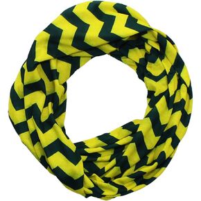 Dark Green & Yellow Chevron Infinity Scarf