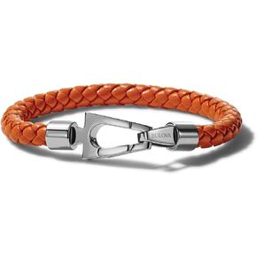 Men's Marine Star Braided Leather Bracelet with Tuning Fork Clasp
