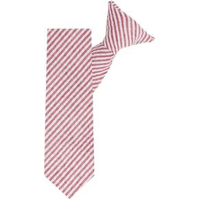 Jacob Alexander Boys' 14 inch Clip-On Seersucker Striped Pattern Neck Tie