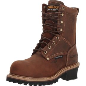 Carolina 8" Waterproof Composite Toe Logger Elm Crazy Horse Copper/Leather Upper 8.5 M