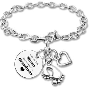 New Grandma Gifts Bracelet Jewelry First Time Grandmother Gifts for Mom Promoted to Grandma Pregnancy Announcement for New Grandma Grandma to Be Gifts Baby Announcement Gifts Stainless Steel Bracelet