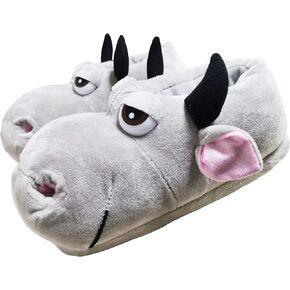 Cotton slippers adult and children hippo slippers plush animal slippers gray