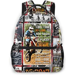 Motorcycle Backpack Dirt Bike for Kids Boys Girls Back to School Bike Gift Bag Motocross Bookbag