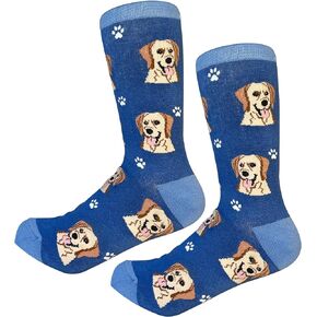 E&S Pets Yellow Labrador Socks - Fun Unisex Socks - Crazy Pet Lover - Novelty Socks Funny Gifts for Dog Lovers - Casual Crew Socks - One Size Fits most