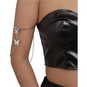 Bethynas Gothic Chain Tassel Upper Arm Cuff Scorpion Snake Spider Butterfly Pendant Arm Bracelet Bangle Open Punk Armlet Beach Wedding Prom Party Accessories for Women and Girls
