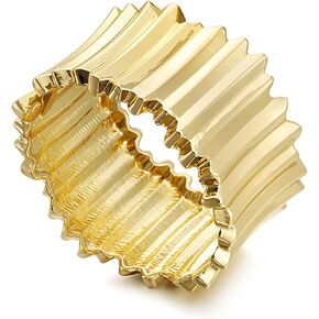 LENDPLEX أساور أساور ذهبية للنساء، أساور واسعة مكتنزة مطلية بالذهب عيار 18 قيراط، أساور ملفوفة على شكل ثعبان غير منتظمة، سوار معصم ملفوف in Kuwait