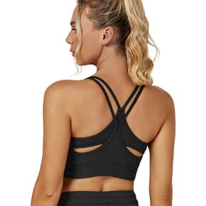 CiCiBird Women CrissCross Back Sports Bra Padded Racerback Crop Sports Bras Workout Yoga Gym Tank Top