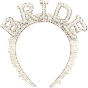 Pearl Bride Headband, Bachelorette Party Decorations, Bride to Be Headband, Bride Headband Wide Pearl Headband for Bachelorette Party, Bridal Headpiece Bridal Shower Gift