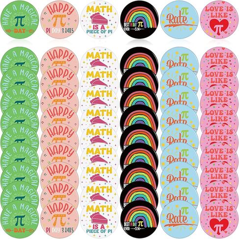 60 Pcs Pi Day Badges Math Pi Sign Round Pins Brooch Button Pin for Men Women Science Lapel Badges for Clothing Bag Backpack Hat Decor Back to School Gift in Kuwait
