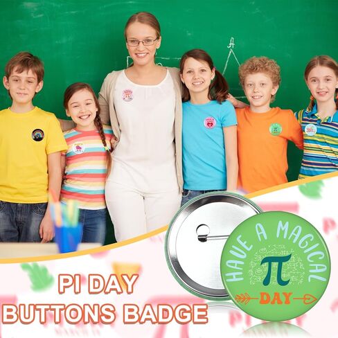 60 Pcs Pi Day Badges Math Pi Sign Round Pins Brooch Button Pin for Men Women Science Lapel Badges for Clothing Bag Backpack Hat Decor Back to School Gift in Kuwait