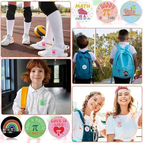 60 Pcs Pi Day Badges Math Pi Sign Round Pins Brooch Button Pin for Men Women Science Lapel Badges for Clothing Bag Backpack Hat Decor Back to School Gift in Kuwait