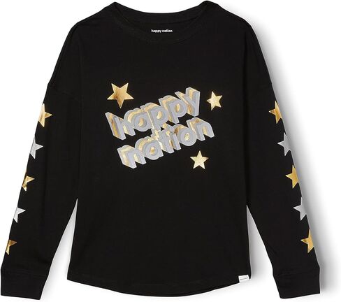 Girls Relaxed Cotton Long Sleeve T Shirt in Saudi Arabia