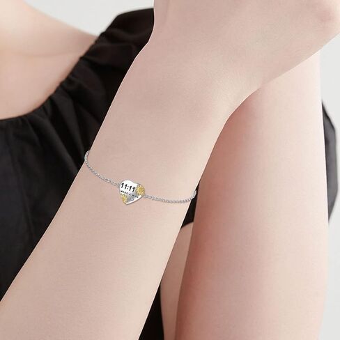 POPLYKE Sterling Silver Sunflower Heart Adjustable Make A Wish Bracelet for Women Bracelet Gifts for Girls in Saudi Arabia