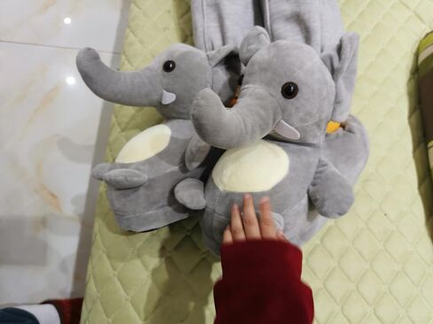 بالإضافة إلى حجم النعال فرس النهر الحيوان | شباشب منزلية دافئة كبيرة الحجم، نعل ناعم غير قابل للانزلاق، شباشب داخلية، للنساء/الرجال in Kuwait