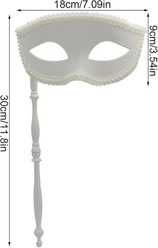 قناع تنكر للنساء، قناع ماردي جراس لامع مع عصا، قناع مطرز بالدانتيل in Kuwait