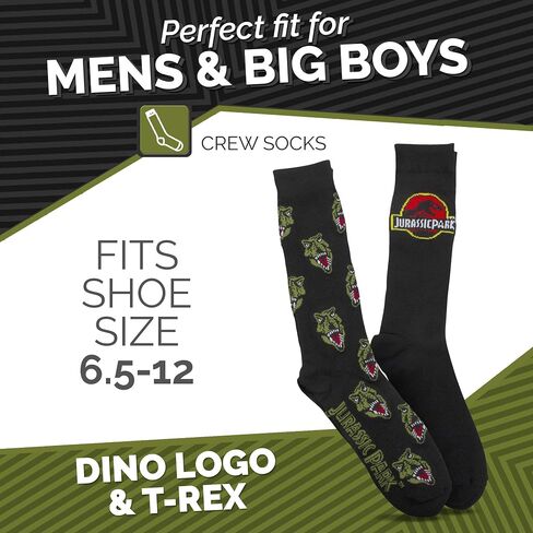 Universal Men's Jurassic Park 2 Pack Crew Socks in Saudi Arabia