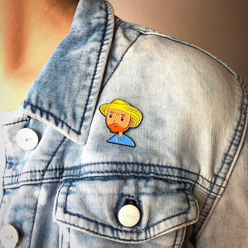 Self-Portrait - Vincent van Gogh - Enamel Pin - Today is Art Day - Size: "1.25" in Saudi Arabia