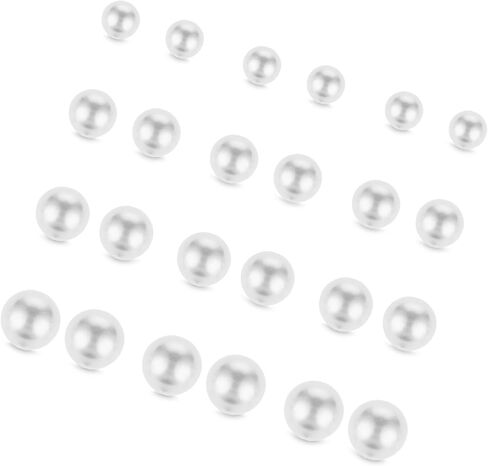 12 Pairs Faux Pearl Stud Earrings Round Ball Beads Stud Earrings Stainless Steel Imitation Pearl Earrings for Women Girls (6MM 8MM 10MM 12MM) in Saudi Arabia