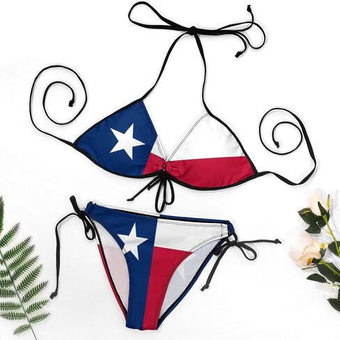 Flags Bikini Swimsuits for Women Two Piece Swimwear Halter Tops Bikini Sets Bathing Suits Beachwear in Saudi Arabia