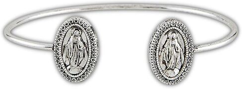 Needzo Religious Gifts Our Lady of Grace Bracelet with Silver Tone Miraculous Medals, Faith Bracelets for Women or Girls, Inspirational Jewelry, One Size Fits Most, Adjustable Bangle in Saudi Arabia