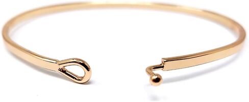 Inspirational I CAN & I Will Message Engraved Thin Cuff Bangle Hook Bracelet (I CAN & I Will-Rosegold, Brass) in Saudi Arabia