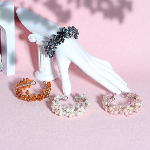 AeraVida Cool Refined Cultured Freshwater Black Pearl Flower Embellishment Chic Cuff Bracelet in Saudi Arabia