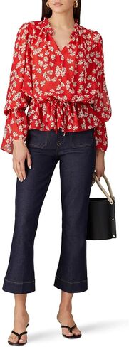 Derek Lam Collective Rent The Runway Pre-Loved Red Tie Waist Long Sleeve Blouse in Saudi Arabia