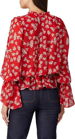 Derek Lam Collective Rent The Runway Pre-Loved Red Tie Waist Long Sleeve Blouse in Saudi Arabia