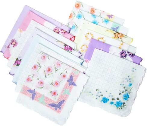 CoCoUSM Womens Vintage Floral Print Cotton handkerchiefs Bulk in Saudi Arabia