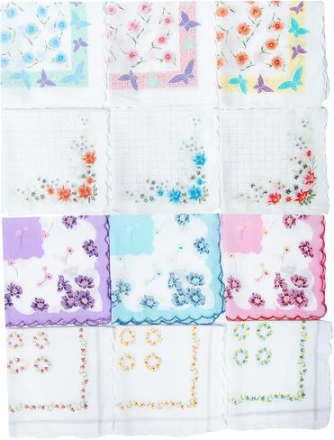CoCoUSM Womens Vintage Floral Print Cotton handkerchiefs Bulk in Saudi Arabia